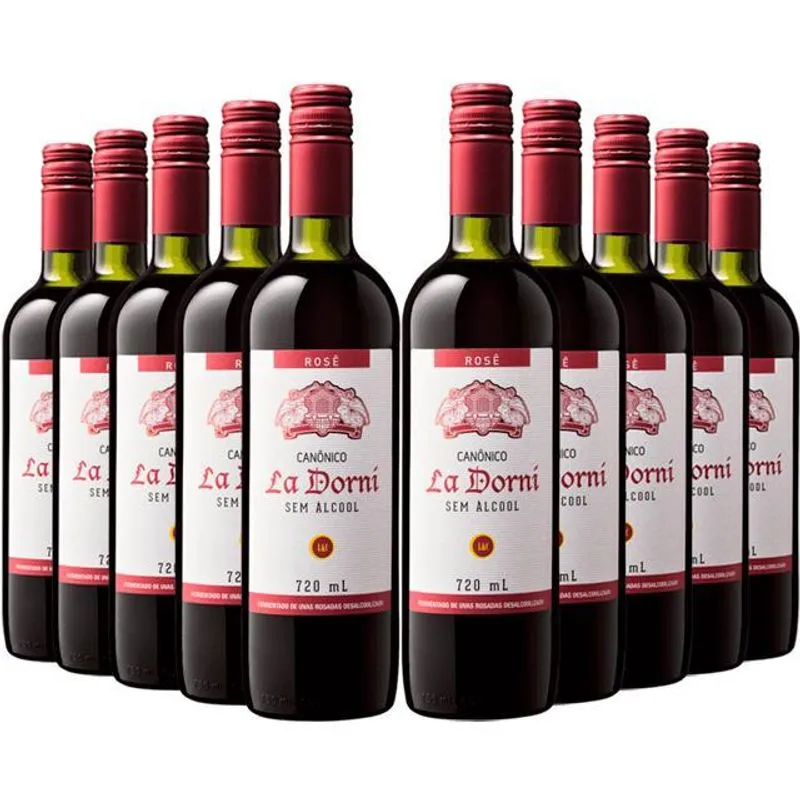 Vinho Sem Álcool La Dorni Rose Suave - 720ml - 10 Un