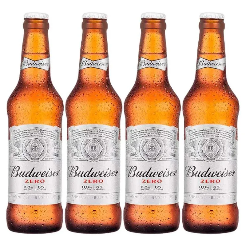 Cerveja Sem Álcool Budweiser -330ml - Nacional - 04 Un