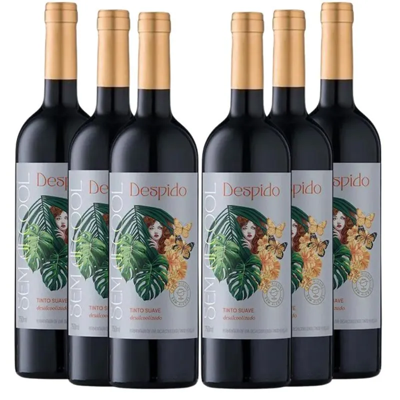 Combo De Vinhos Sem Álcool Despido Tinto Suave - 750ml