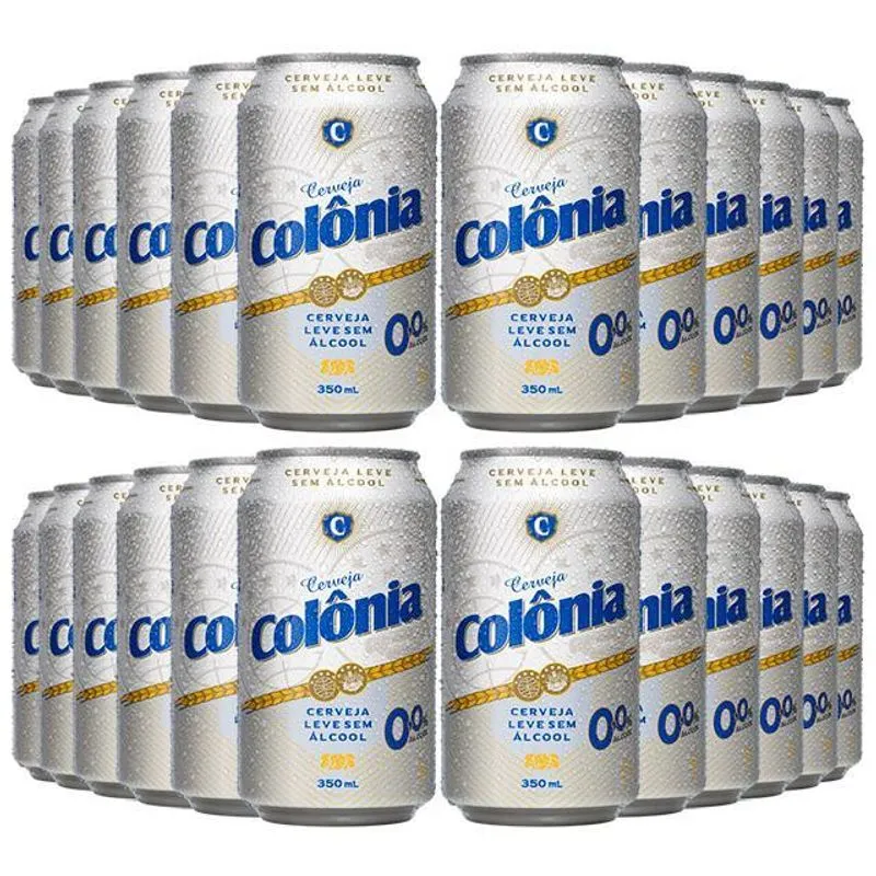 Cerveja Pils Colônia 0,0% - Lata 350ml - Nacional - 24 Un