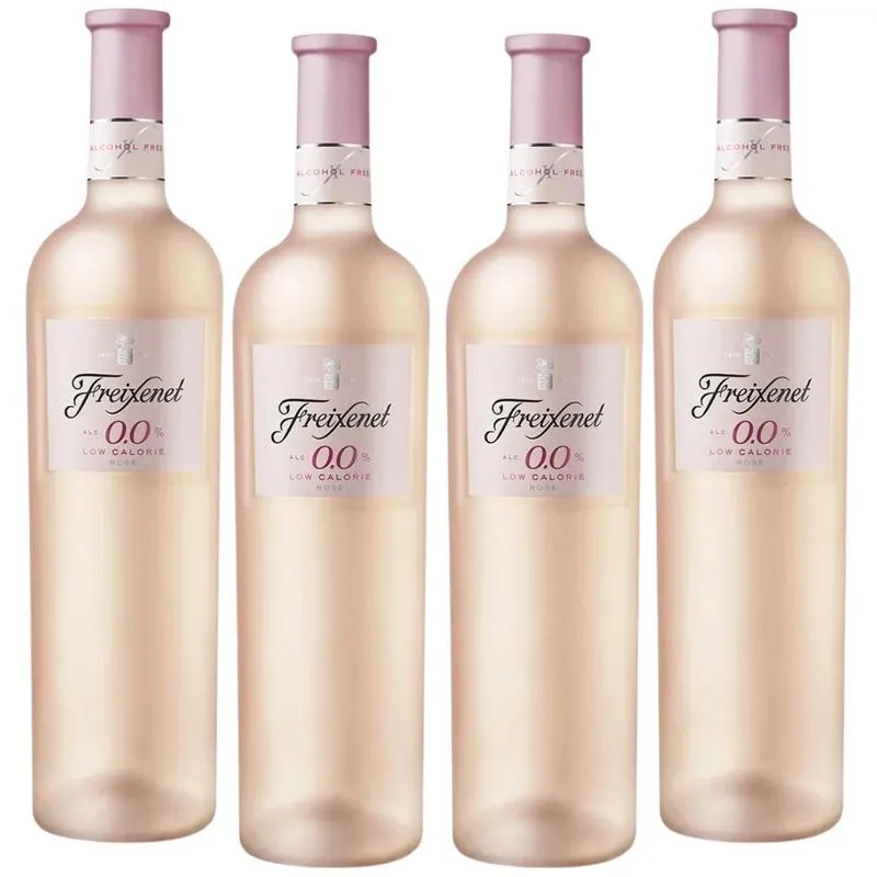 Kit 4 Vinho Sem Álcool Vinoh Rosé - 750ml - Nacional