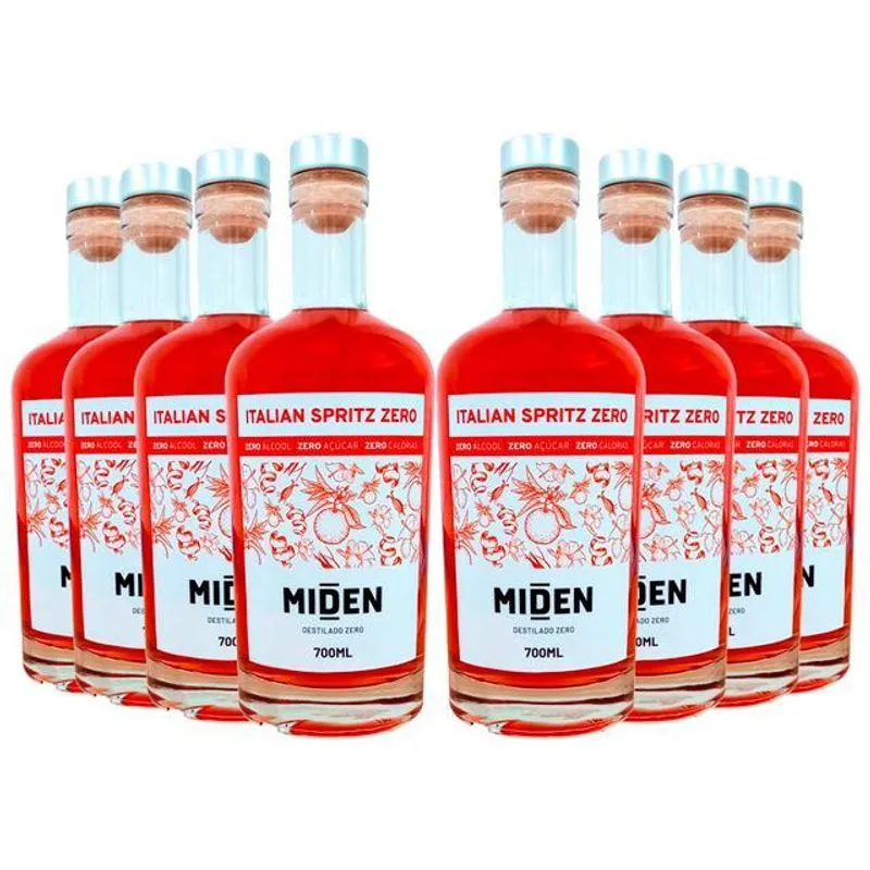 Kit 8 Destilado Sem Álcool Laranja Miden Italian Spritz