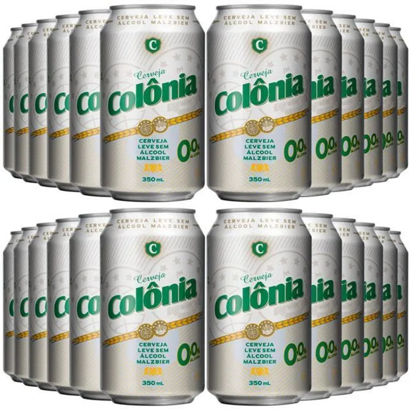 Cerveja Malz Colônia 0,0% - Lata 350ml - Nacional - 24 Un