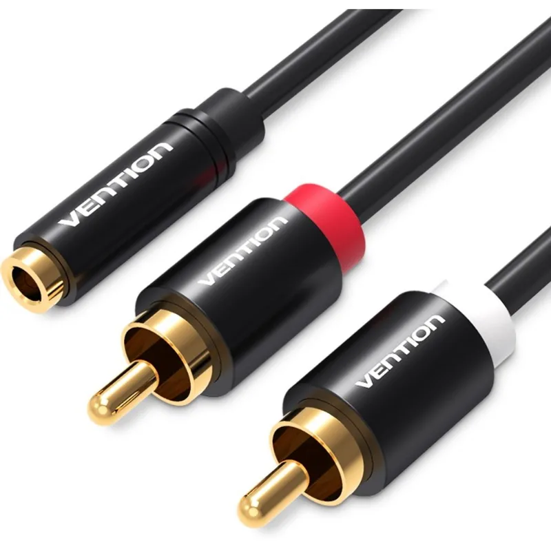 Cabo 2 Rca Macho Para P2 Femea Profissional Dj 1m Vention