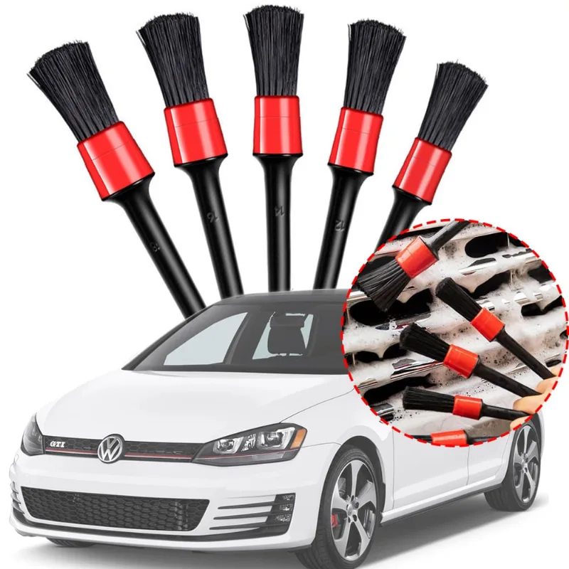 5 Pcs Pincel Detalhamento Detail Automotivo Externo Interno