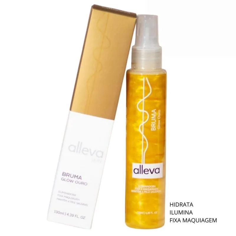 Bruma Fixadora De Maquiagem 130ml Alleva - Glow Ouro