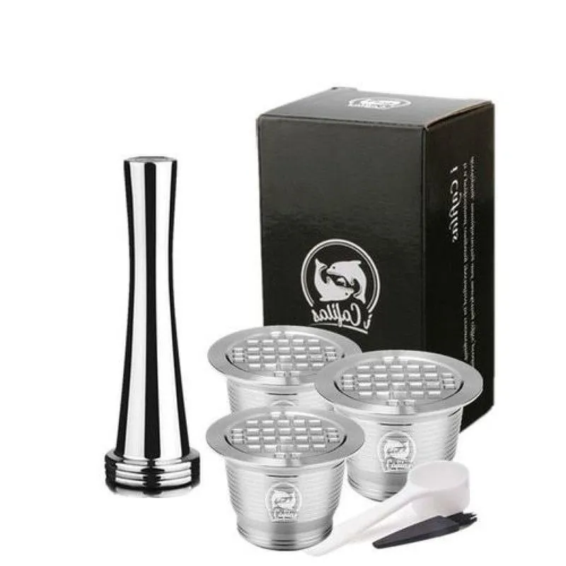 3 Cápsulas Nespresso Reutilizável Tampa Inox Icafilas
