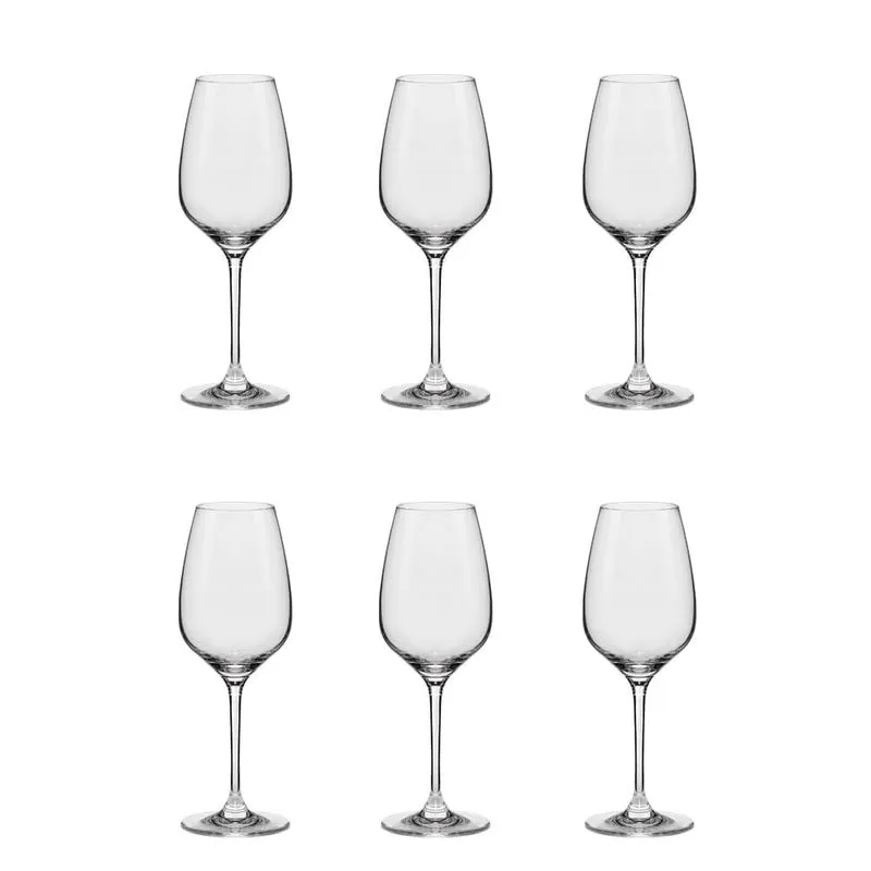 Jogo de 6 Taças de Cristal Vinho/Água 340 Ml Slim Classic