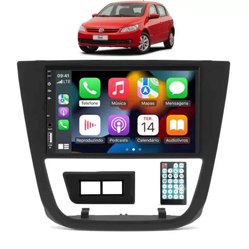 Kit Multimídia Gol Voyage Saveiro G5 CarPlay AndroidAuto 7 Pol USB bt fm - 8100 FirstOption