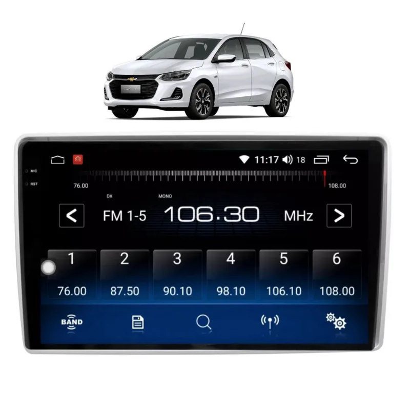 Kit Multimídia Onix 1.0 2020 / 2024 9 Pol CarPlay AndroidAuto USB bt fm - 908BR Roadstar