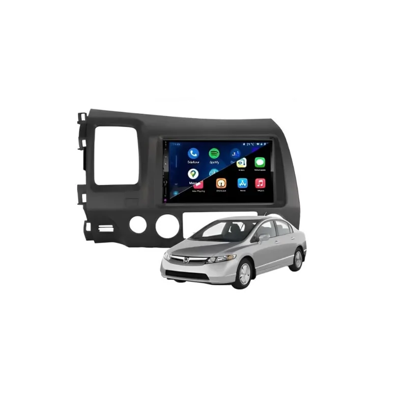 Kit Multimídia Civic 2006 / 2011 7 Pol CarPlay AndroidAuto USB bt fm - FirstOption 8100