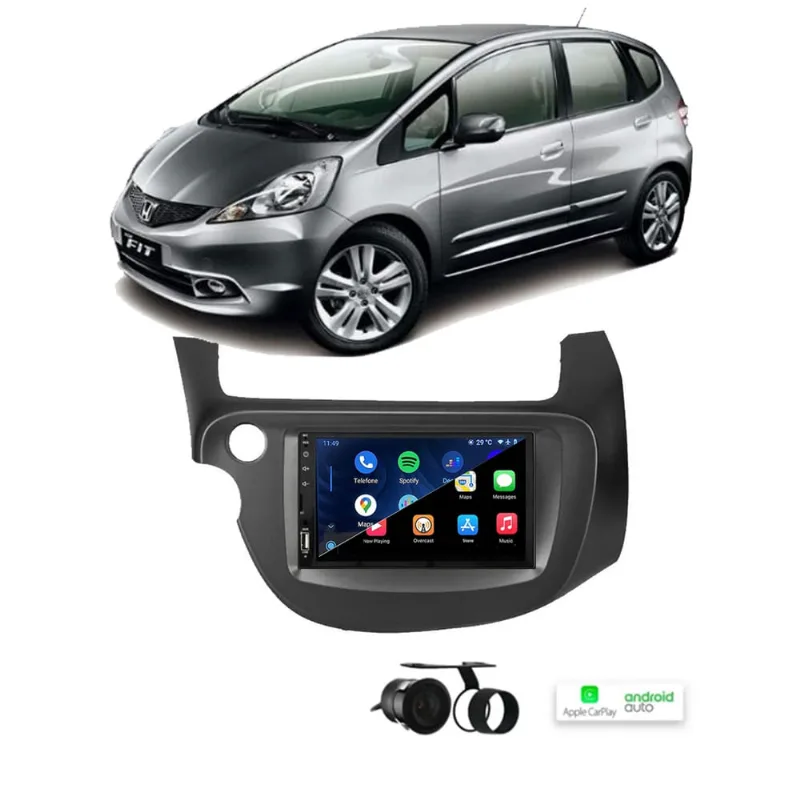 Kit Multimídia fit 2009 / 2014 CarPlay AndroidAuto 7 Pol USB bt fm - 708BR Roadstar