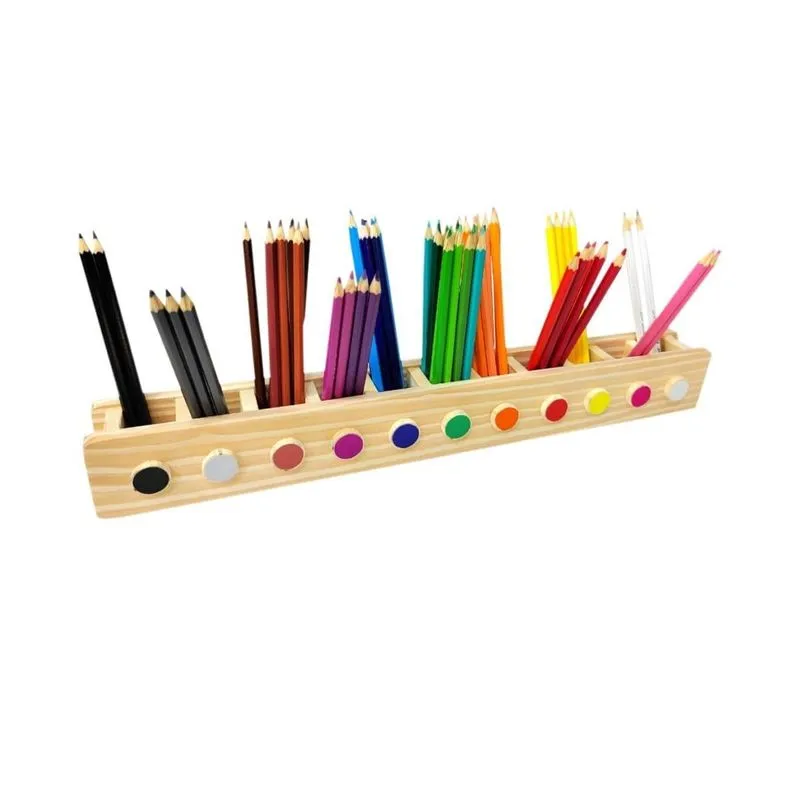 Porta Lápis De Madeira Montessori Porta-lápis Para Colorir