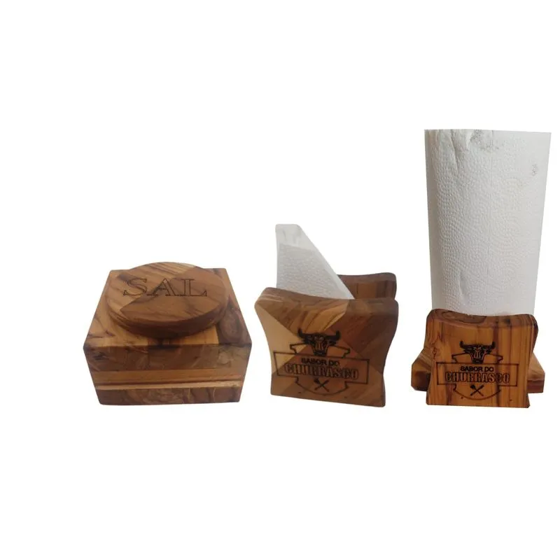 Kit Utensilios Cozinha 3 Peças Madeira