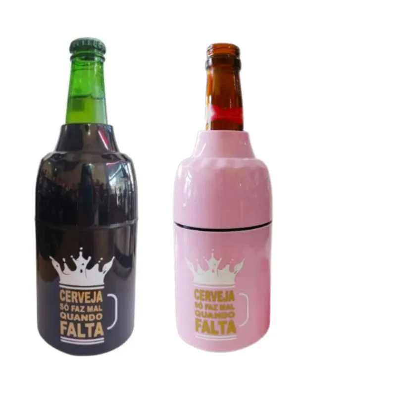 Kit 2 Porta Cerveja Long Neck/ Lata Cerveja Faz Falta Casal
