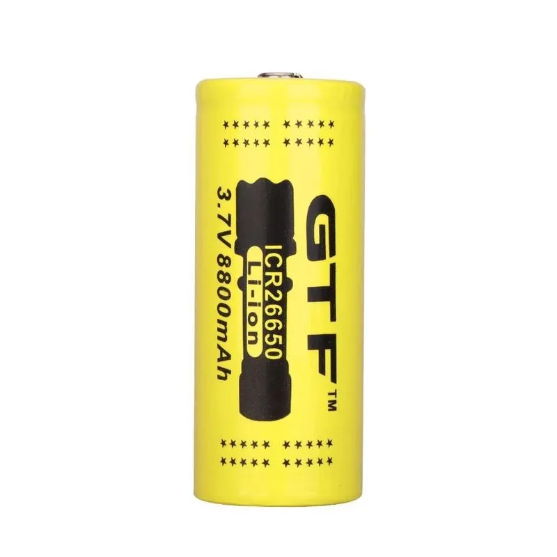 Pilha Recarregavel 26650 De Litio Gtf Icr2650 8800mah 3,7v