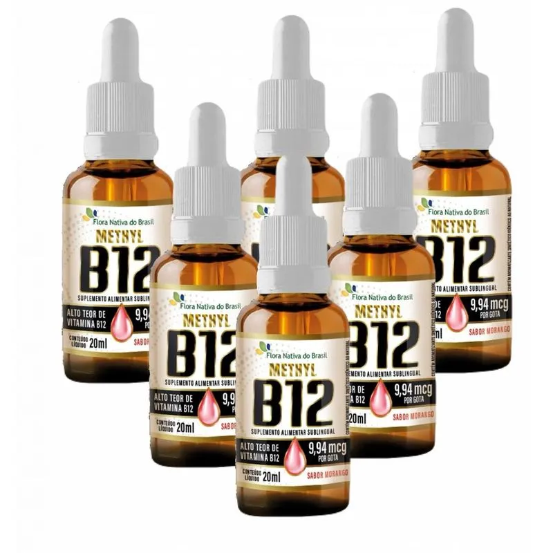 6x Vitamina B12 Metilcobalamina 9,94mcg Por Gota 20ml