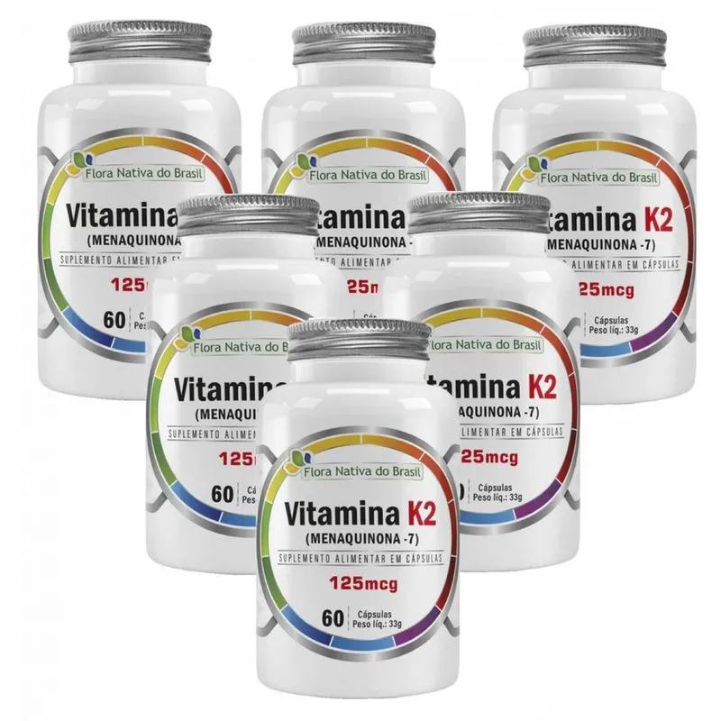 6x Vitamina K2 - 60 Cápsulas - Flora Nativa