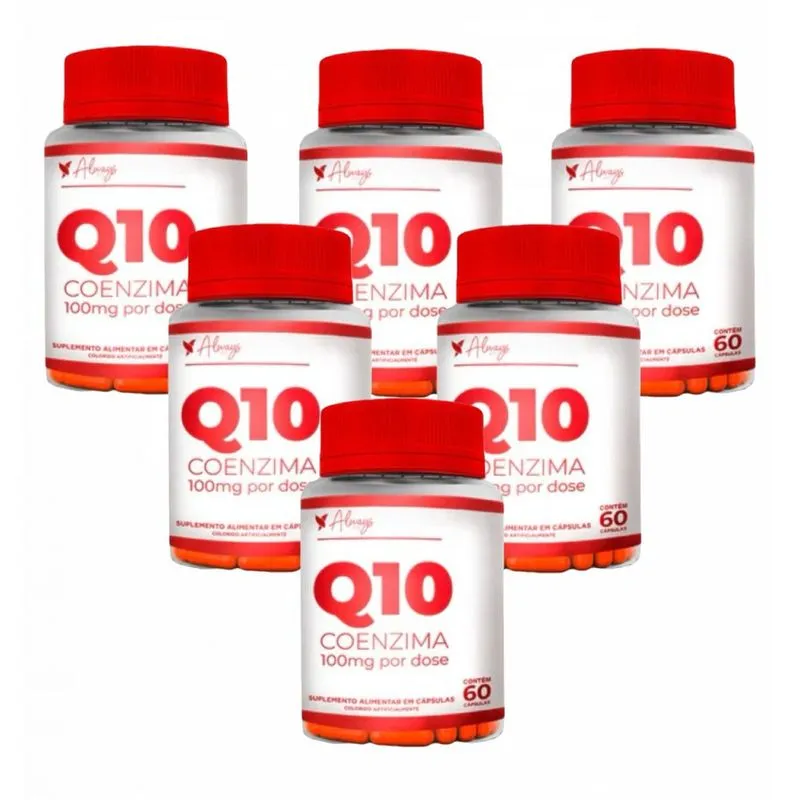 6x Coenzima Q10 100mg + Vitamina e- 60 cápsulas- Always Fit