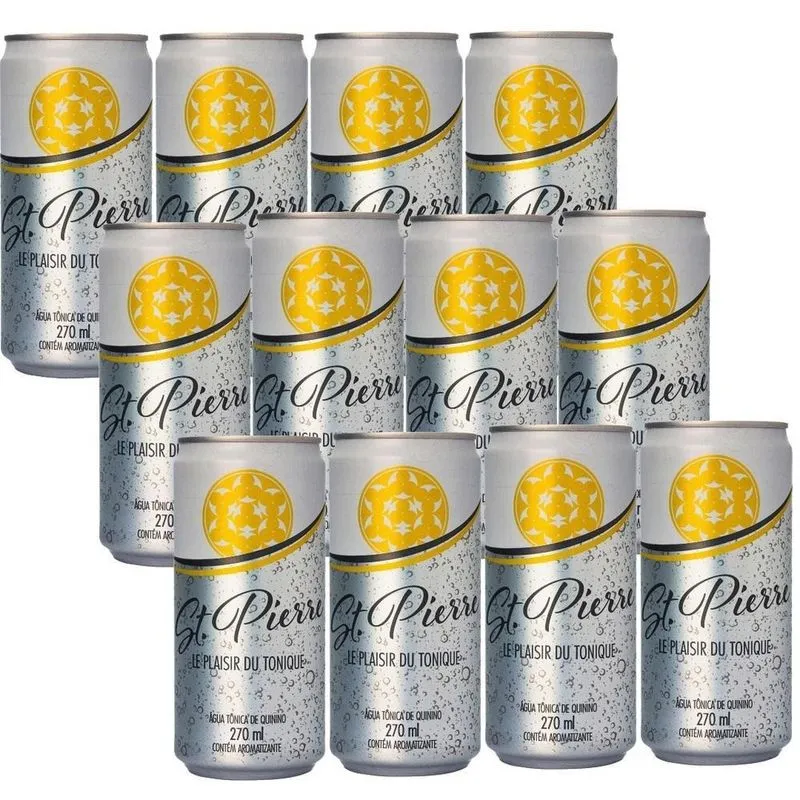 Kit 12 Água Tônica Saint Pierre Tradicional Lata 270ml