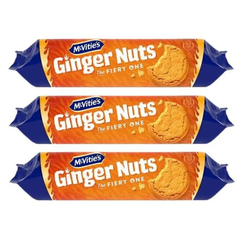 Kit 3 Biscoito Ginger Nuts The Fiery One Mc Vities 250g