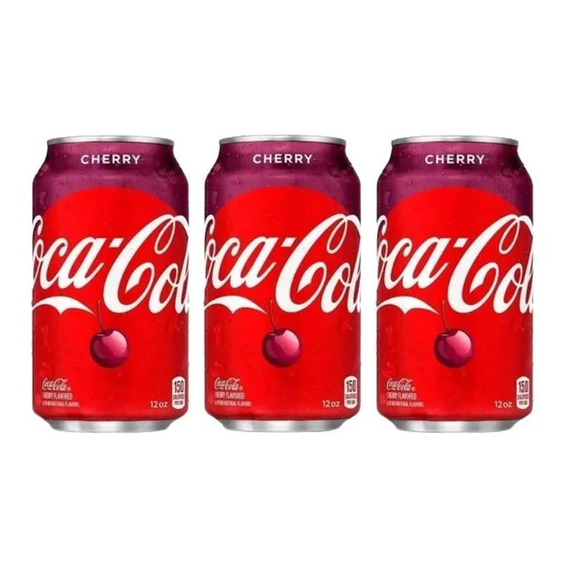 Refrigerante Coca Cola Cherry Cereja Caixa 3 Latas 355ml