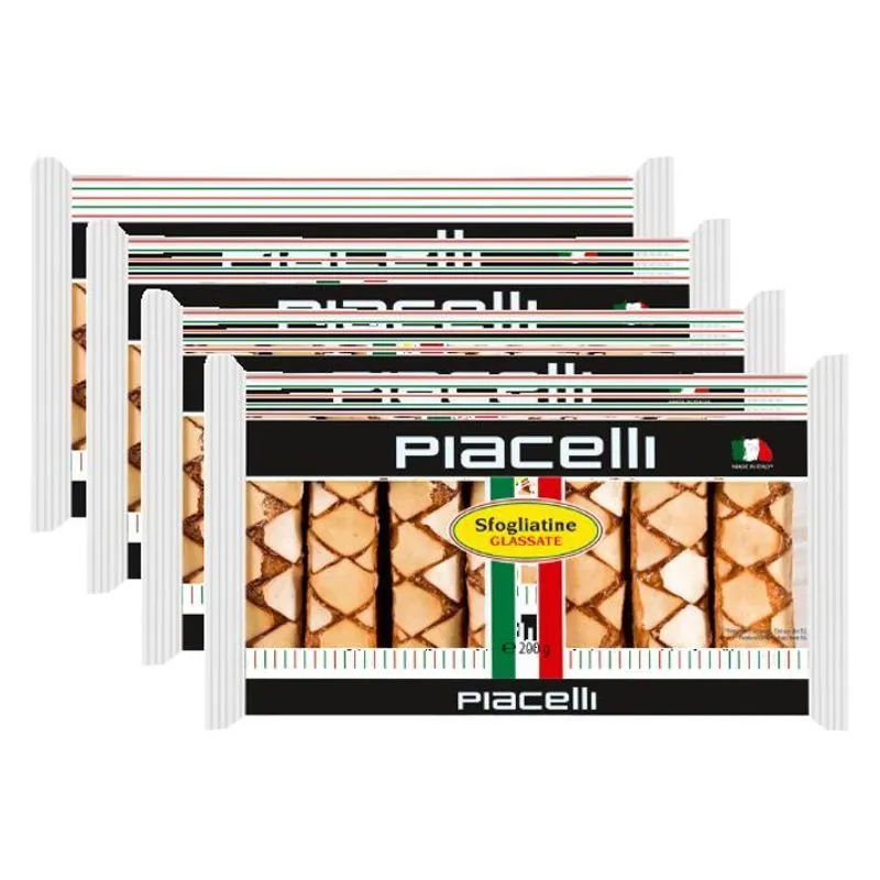 4 Biscoito Piacelli Folhado Sfogliatine Glassate Bonomi 200g