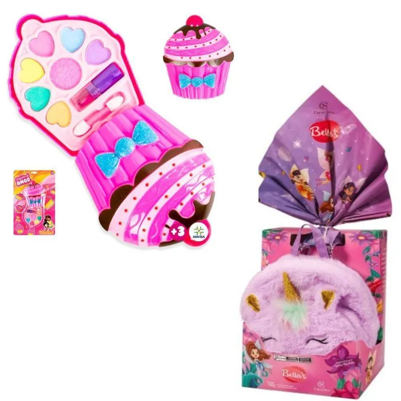 Kit Ovo De Páscoa E Estojo Maquiagem Infantil