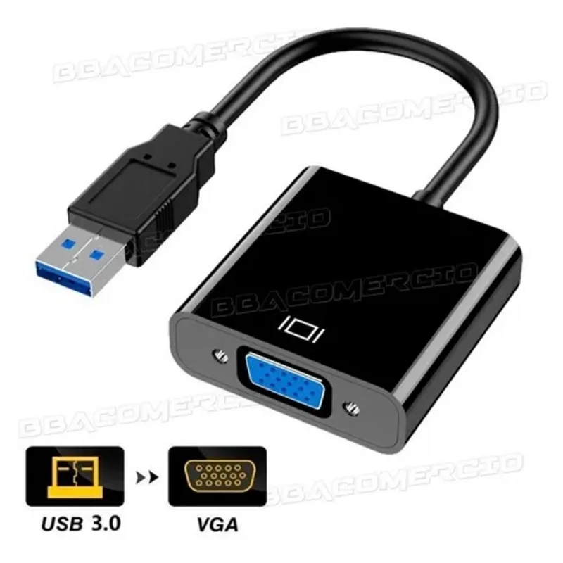 Cabo Adaptador Conversor Usb Para Vga Tv Monitor Multitelas