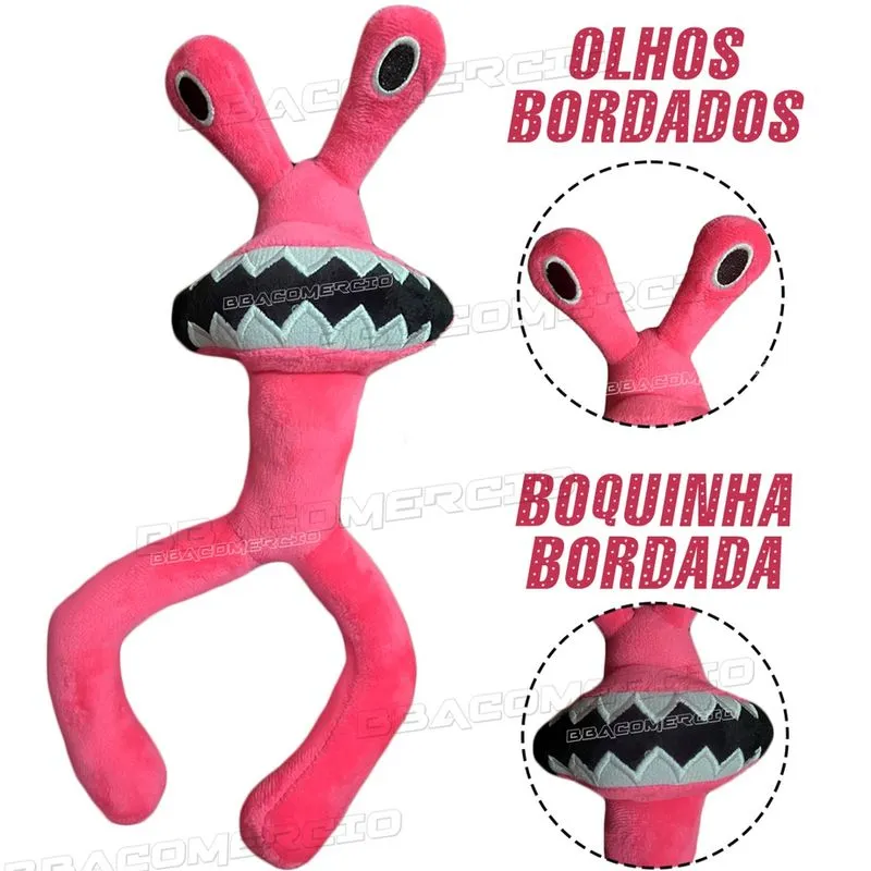 Pelúcia Rainbow Friends Roblox Boneco Monstro Rosa Pink 27cm