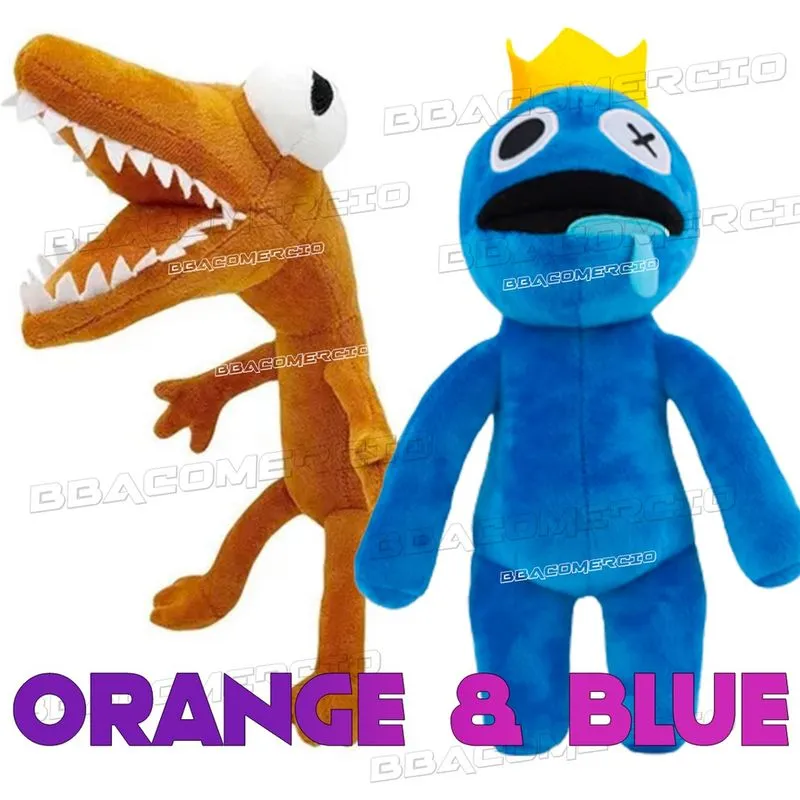 Kit Pelúcia Rainbow Friends Roblox Boneco Blue Azul e Orange