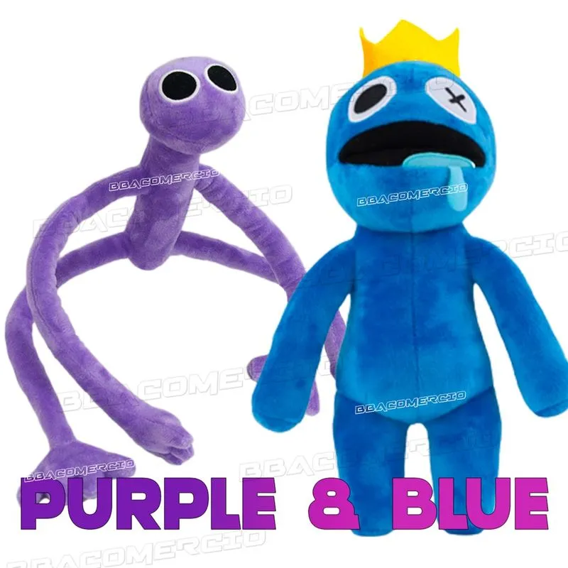 Kit Pelúcia Rainbow Friends Roblox Boneco Blue Azul e Roxo