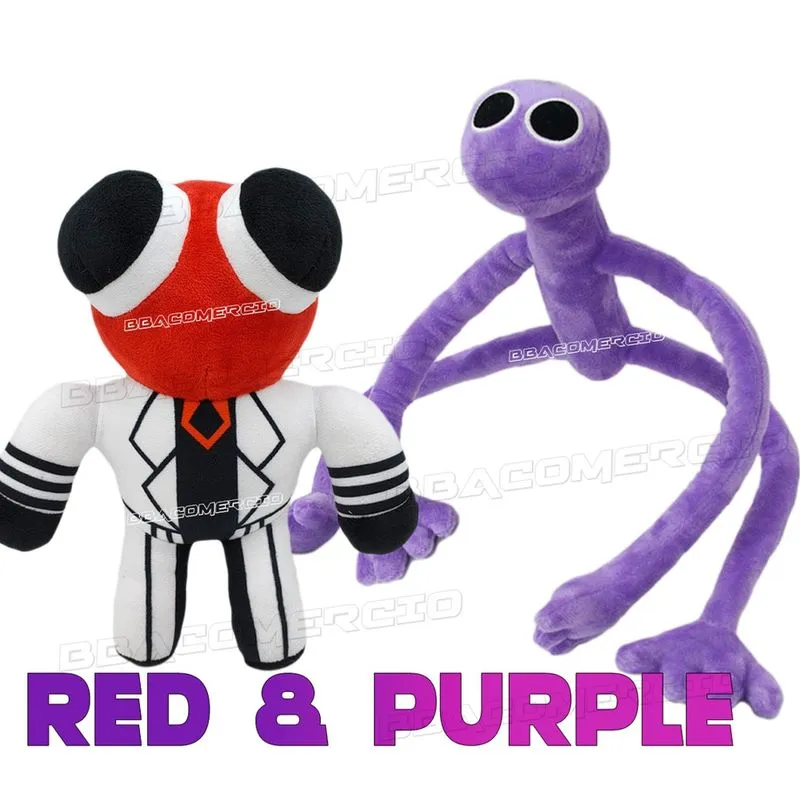 Kit Pelúcia Rainbow Friends Roblox Boneco Red Roxo Purple