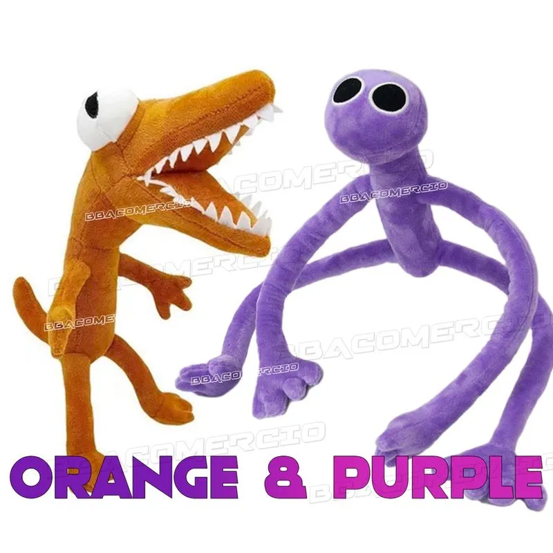 Kit Pelúcia Rainbow Friends Roblox Boneco Roxo Purple Orange