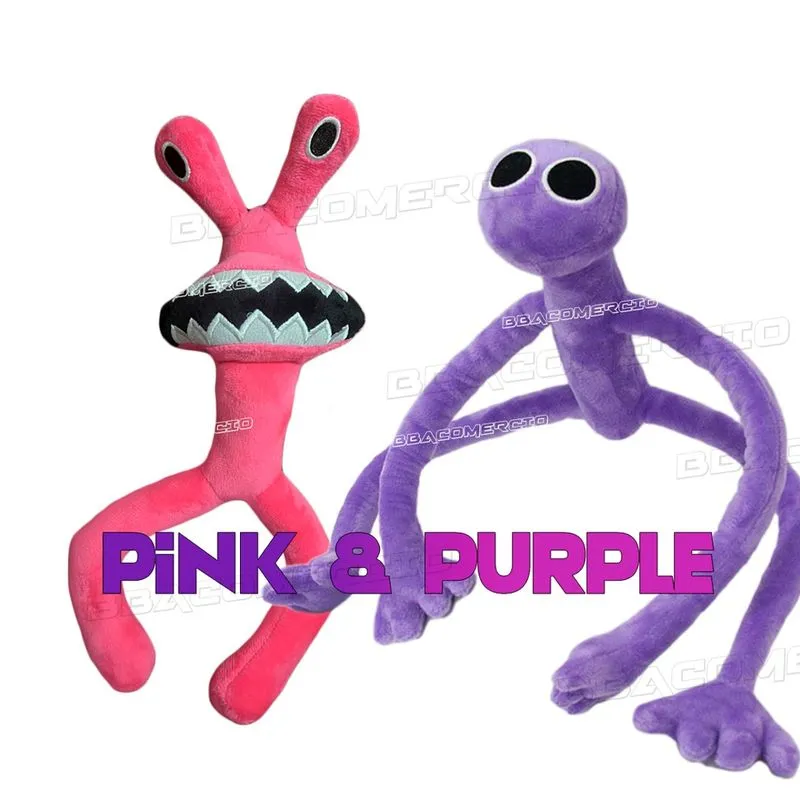 Kit Pelúcia Rainbow Friends Roblox Boneco Roxo Purple e Pink
