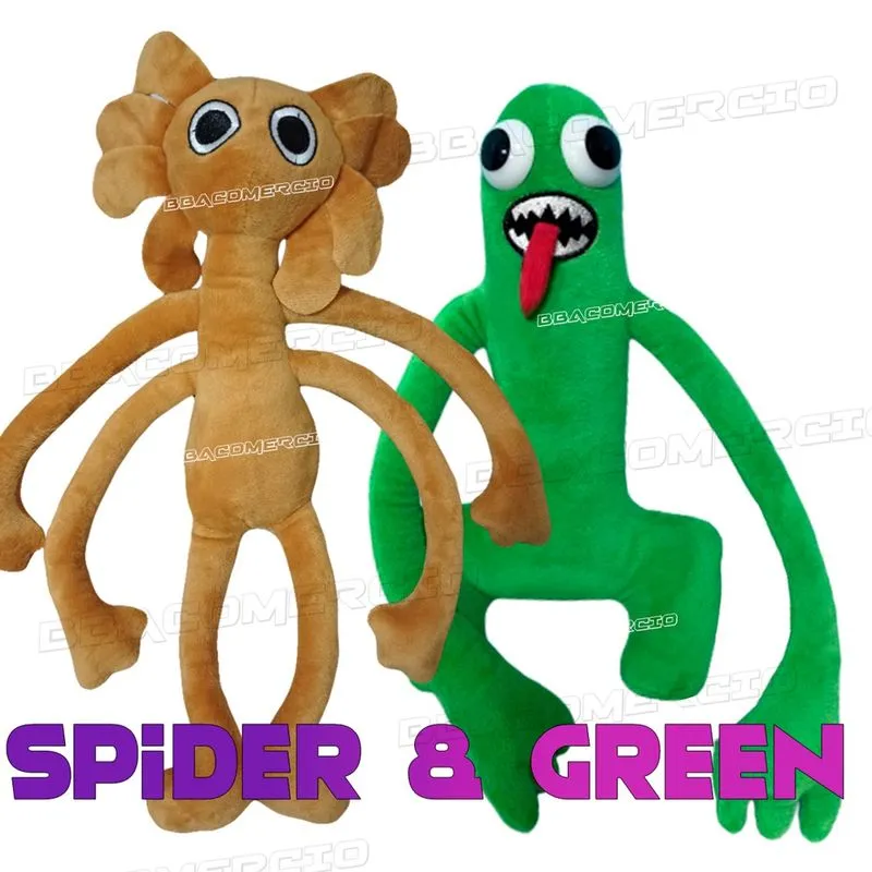 Kit Pelúcia Rainbow Friends Roblox Yellow Spider e Green