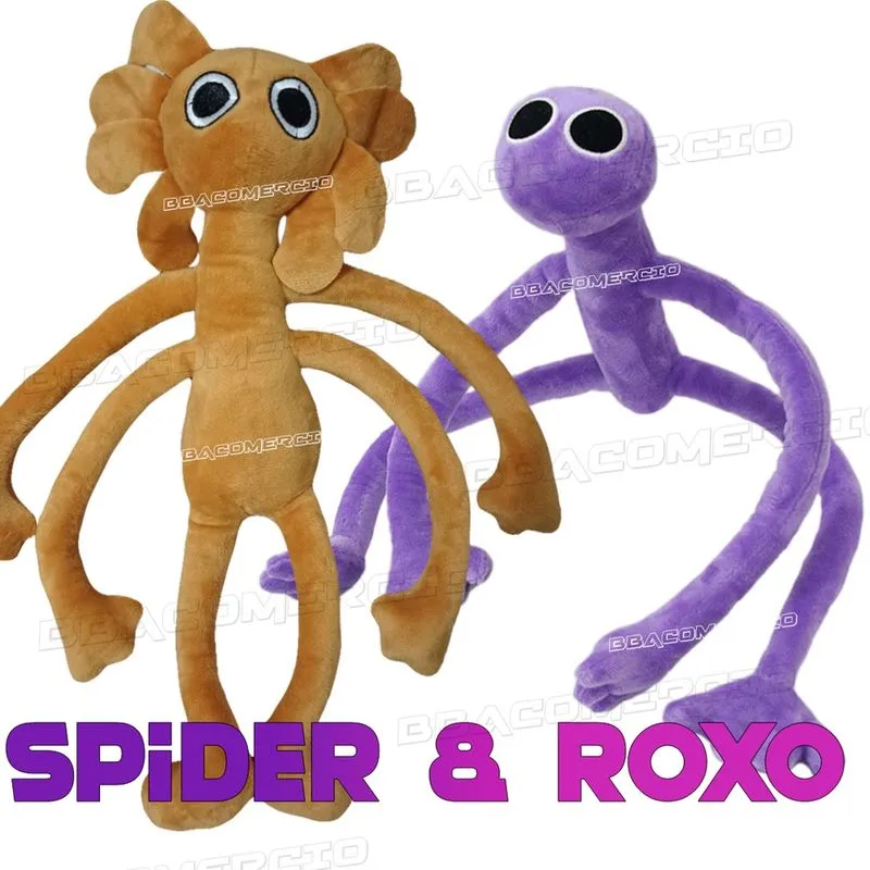 Kit Pelúcia Rainbow Friends Monstro Spider e Purple Roxo