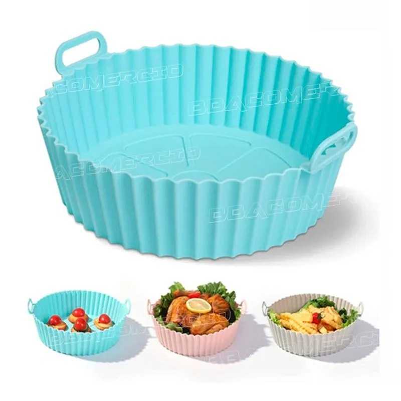 Forro Para Air Fryer De Silicone Reutilizável Antiaderente