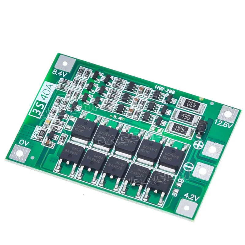 Módulo Carregador 3S 40A c/ Proteção bms para Baterias 18650