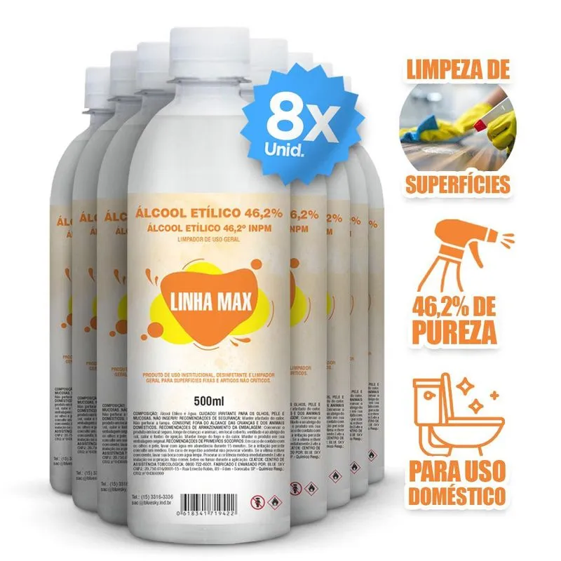Álcoool Etilico 46% Garrafas 4 Litros Líquido
