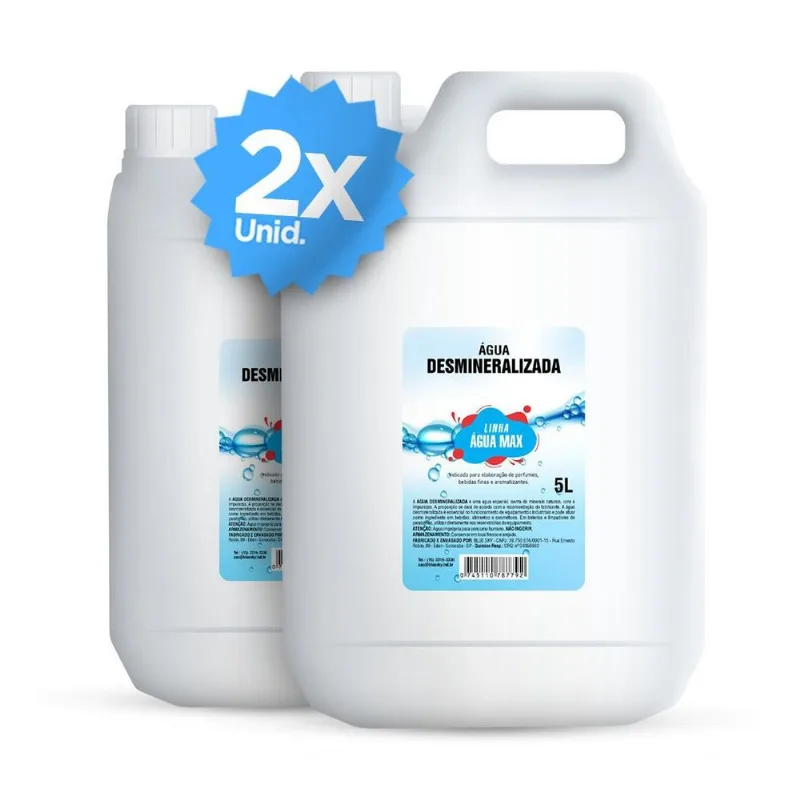 Kit 2x Água Desmineralizada 5 Litros