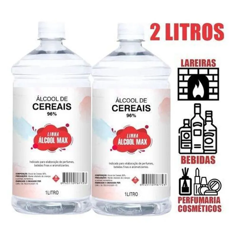 Álcoool De Cereais 96% Difusor Ou Bebidas 2 Litros Togmax