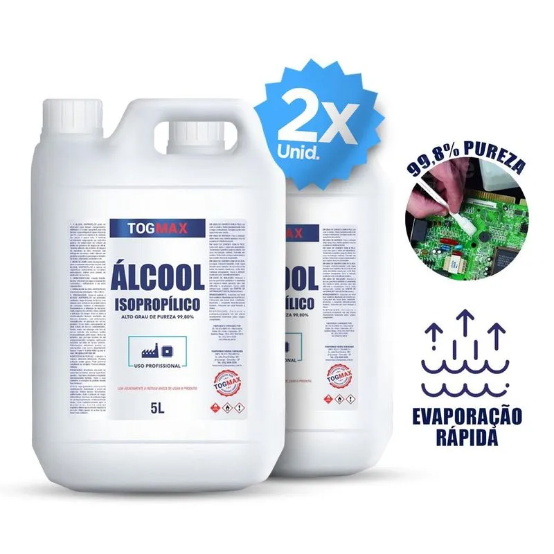 Álcoool Isopopilico Limpeza Eletronica Placas Circuitos 10lt