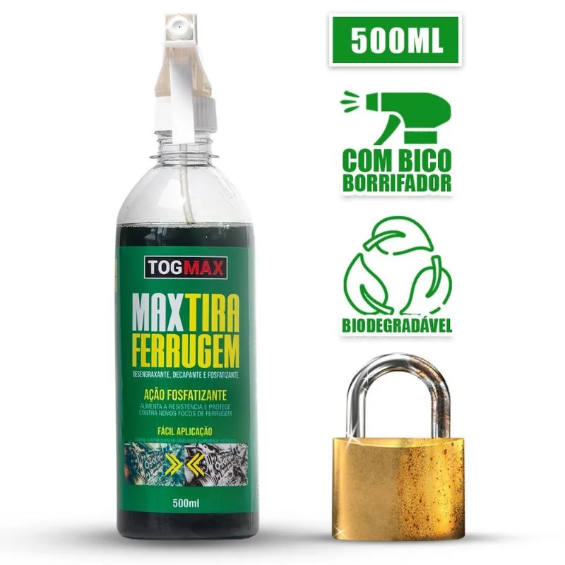 Tira Ferrugem 500ml Removedor De Ferrugem De Ferro Metais