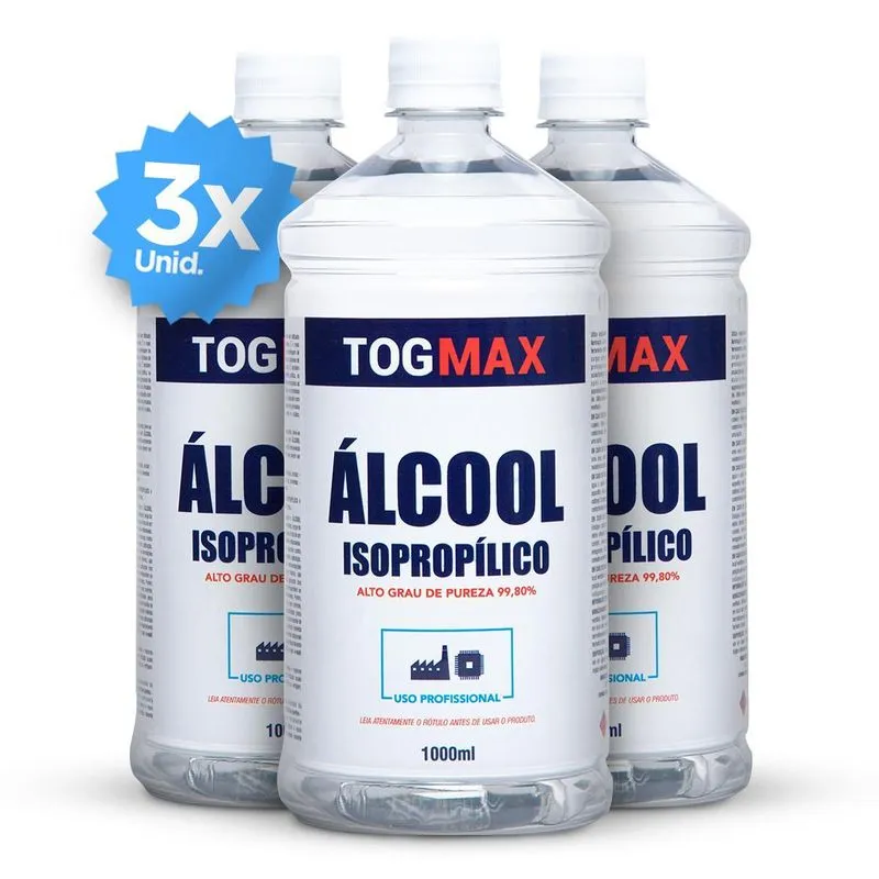 3 Litros Álcoool Isopropilico 99,8% Limpeza Placa E