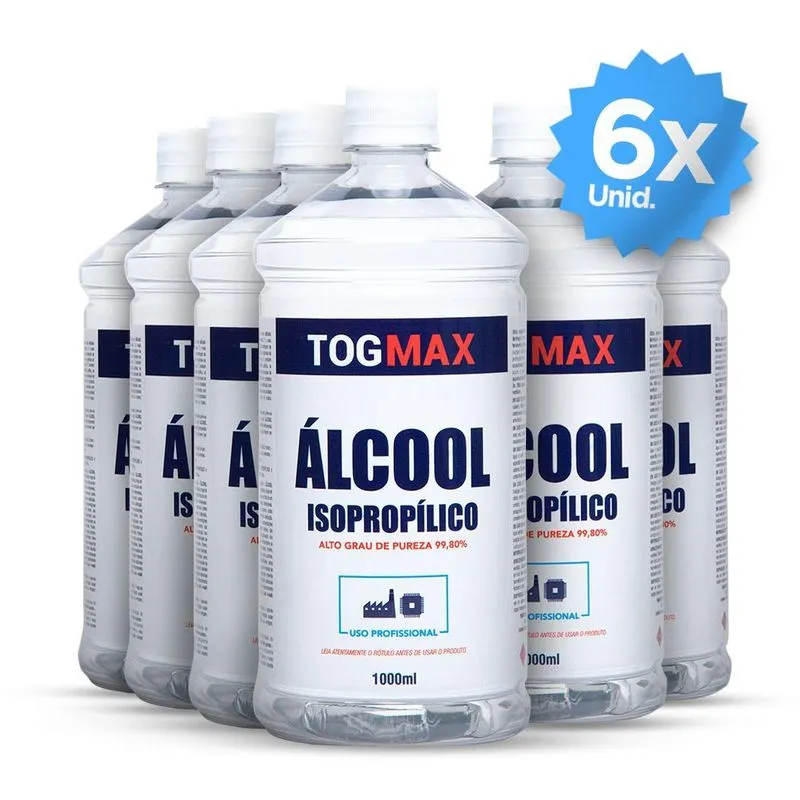 6 Litros Álcool Isopropilico 99,8% Limpeza Placa E