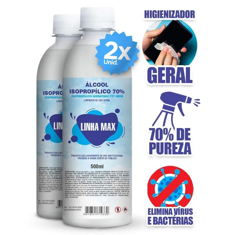 Álcoool Isopropílico 70% Descontaminação Esterilização