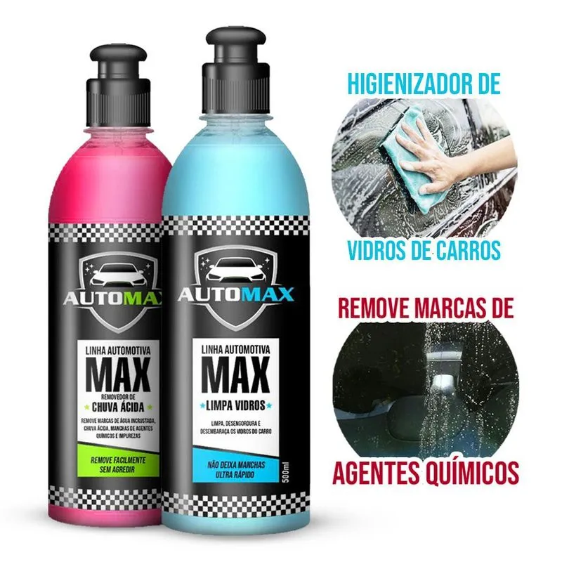 Limpa Vidros Automotivos Parabrisa + Removedor Chuva Acida