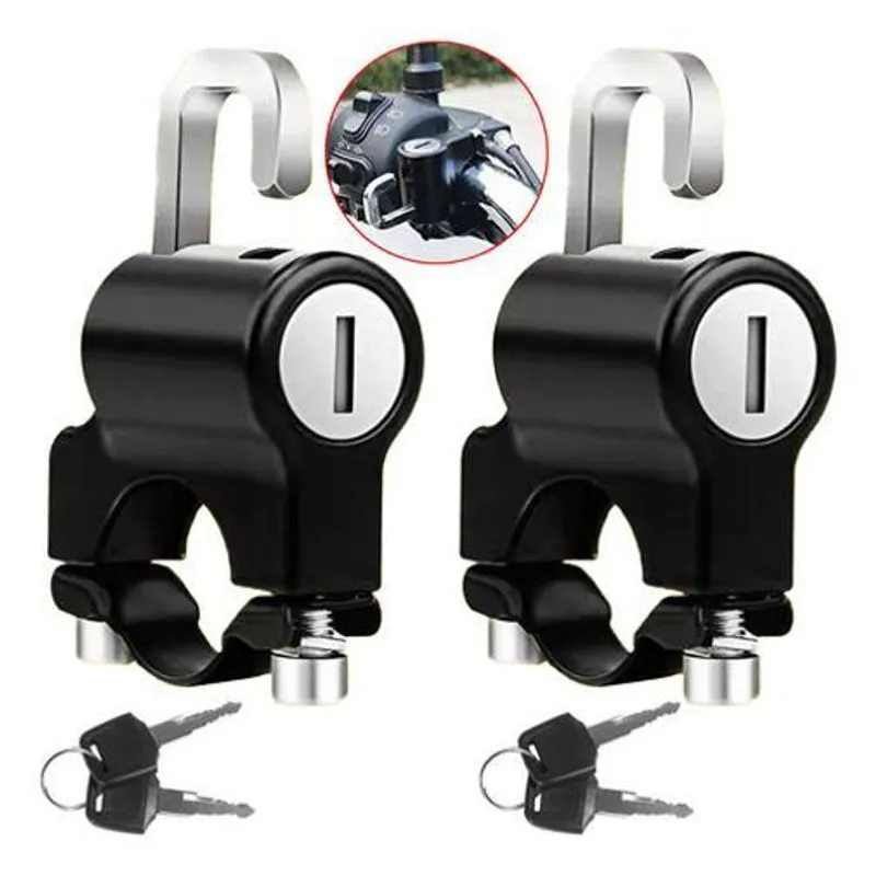 Kit 2 Trava Do Capacete Moto Fechadura Segurança Bicicleta