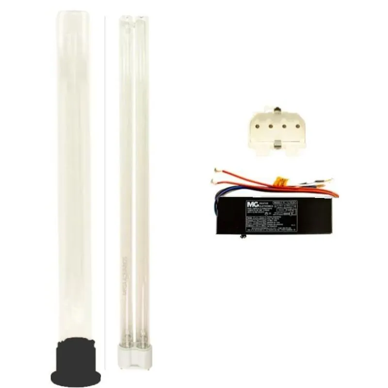 Kit 60w Pl Uvc Lâmpada 4pinos + Tubo Cristal Reator Soquete